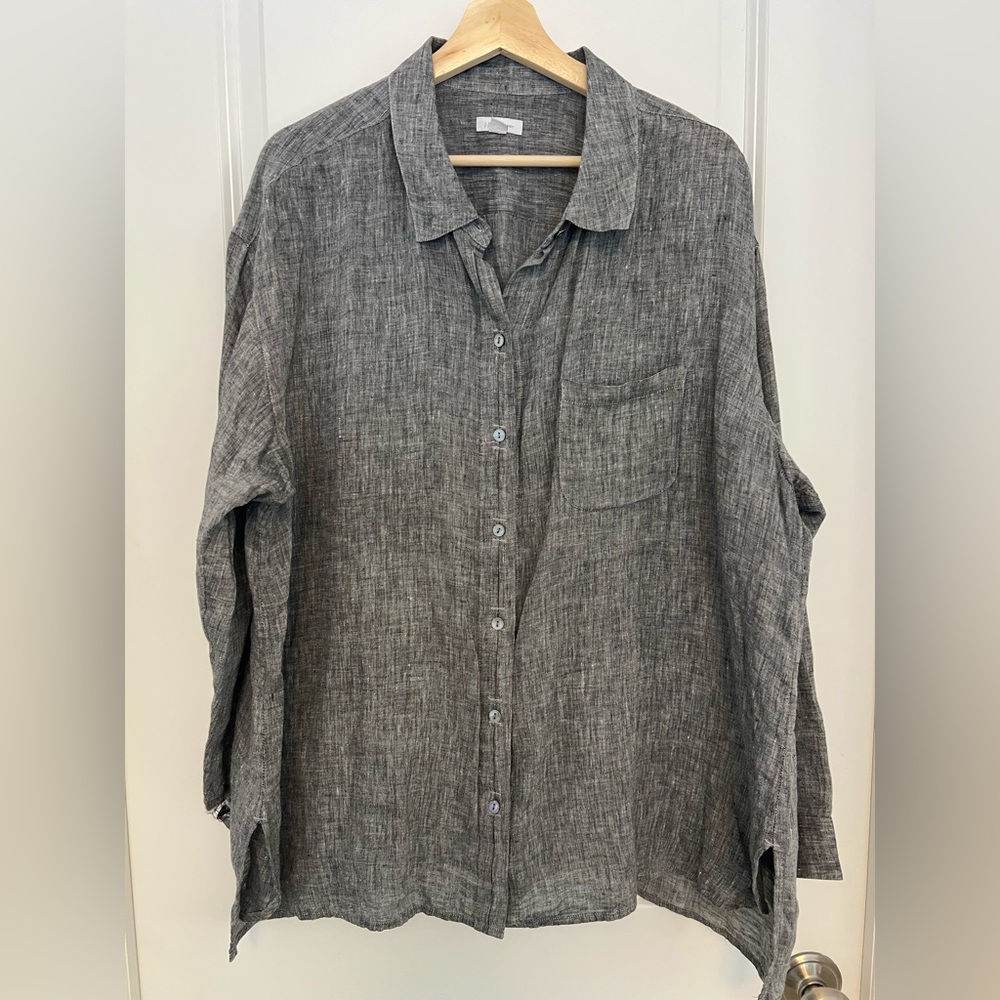 J. Jill Heather Gray Linen Tunic